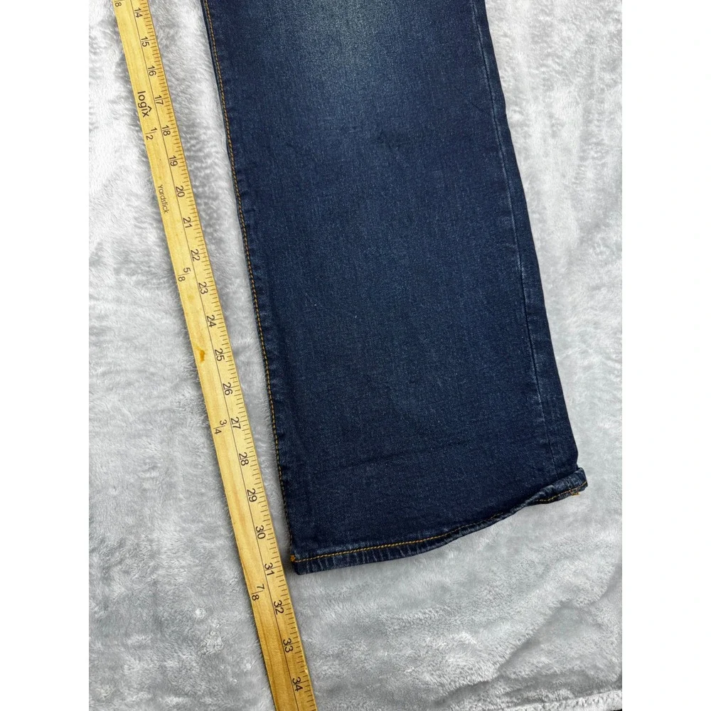 True Religion Men's sz 40 Ricky Relaxed Straight Jeans Dark Wash Bootcut Stretch
